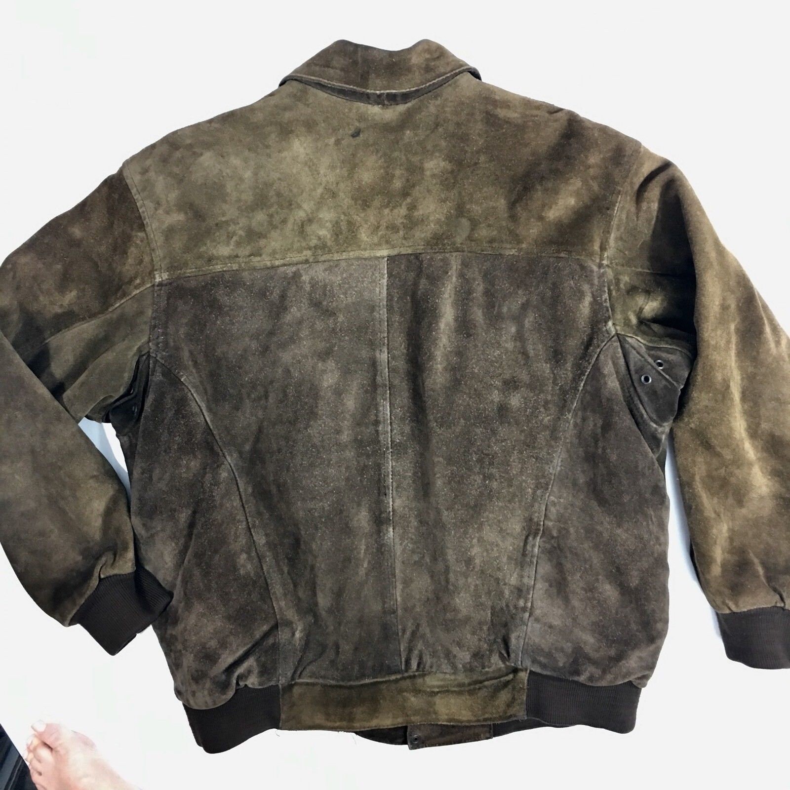 Vintage 80's UNIK Men's DISTRESSED Brown HEAVY Suede Leather Vintage 80's UNIK Men's DISTRESSED Brown HEAVY Suede Leather