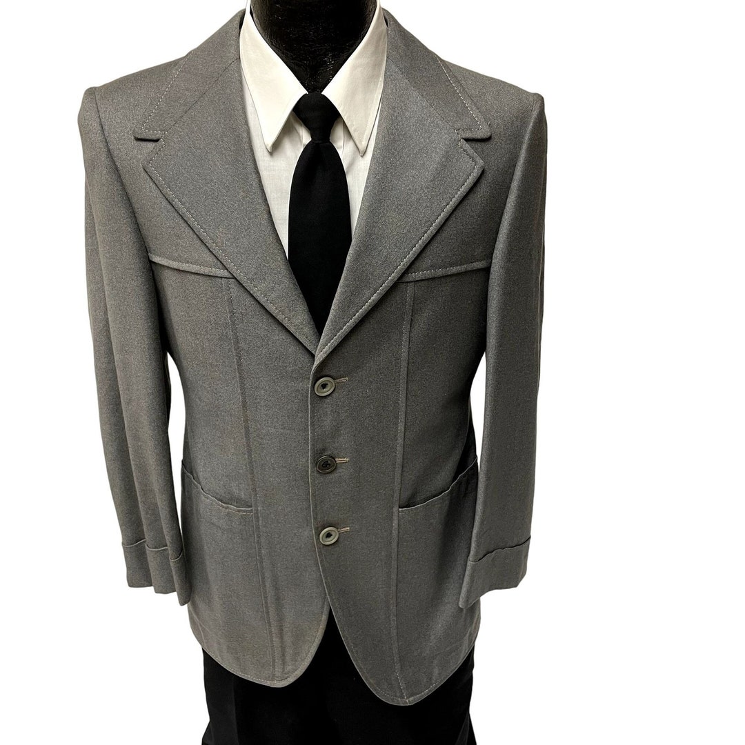 Louis K Roth Vintage 70’s Louis Roth BESPOKE Men's Gray Sport Coat Mod GANGSTER ...