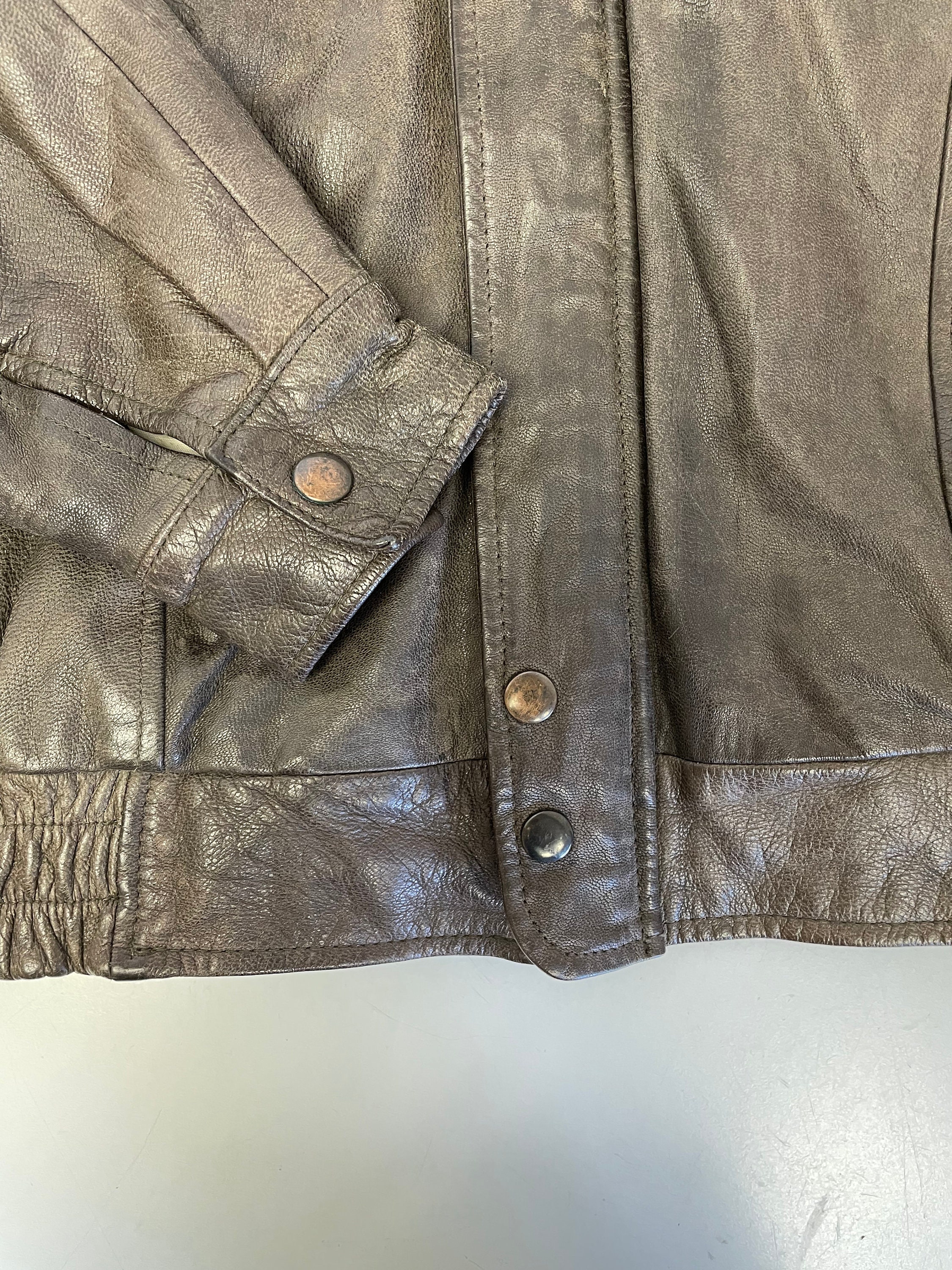 Vtg 80 90's Boulder Ridge Men Brown Leather Jacket Aviator - Etsy