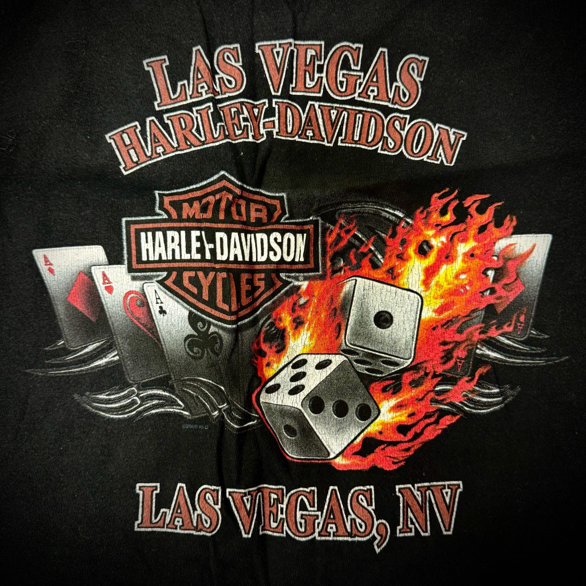 Vintage Harley Davidson Motorcycle FLAMING Wolf Biker Las VEGAS 