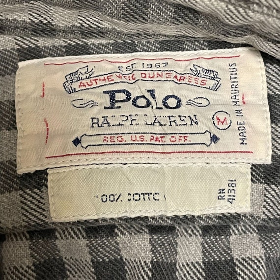 Vintage 80's Polo Ralph Lauren Gray Black Check D… - image 4