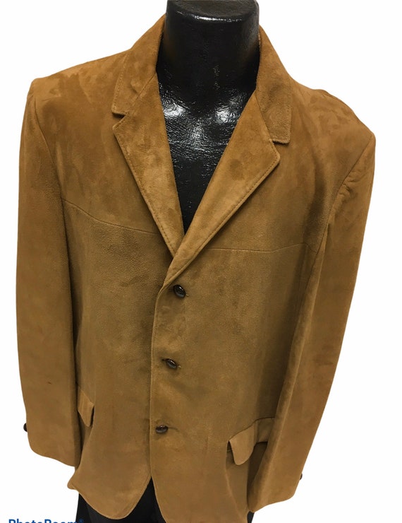 Vtg 50's Ralph Edwards Men Brown NUBUCK Leather S… - image 4