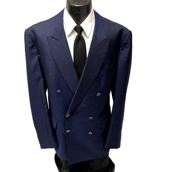 70's Ireland製 Bespoke Double Navy Blazer STUNNING 70's BILL BLASS Yachting Blazer/bill Blass/70's