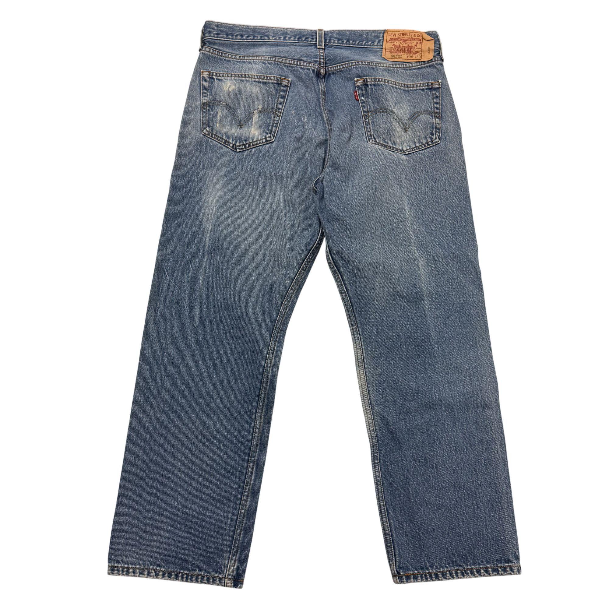 パンツ LEVI'S 501 1970-80s Vintage OVERDESIGN Vintage 80's Levis 501 XX Men's Distressed Blue Jeans BUTTON FLY
