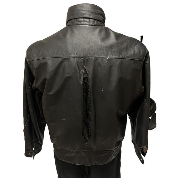 Vintage 60's Poreha Men DISTRESSED Black Leather Street