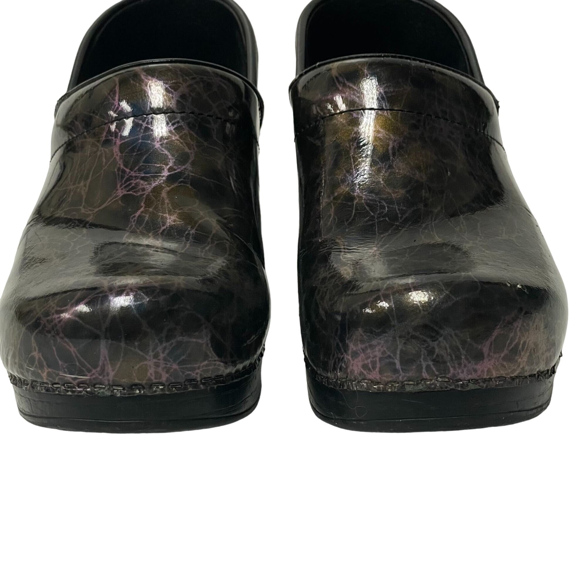 Vintage Dansko Purple Black PATENT Leather SCRIBBLE Clog Professional Pro Shoes 38 7.5 8 Etsy UK