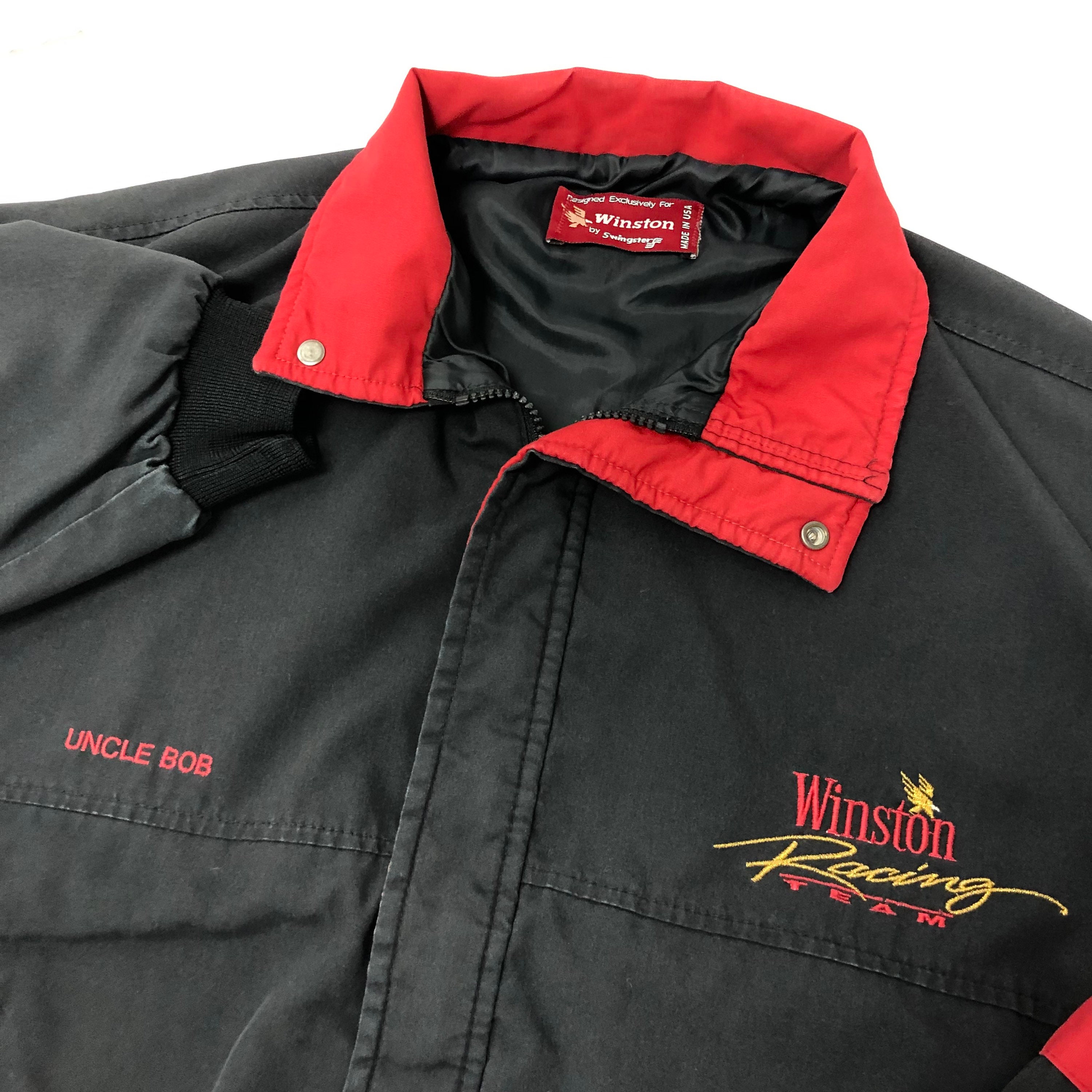 Vintage 80 90's Swingster Men WINSTON RACING Coat Pit Crew