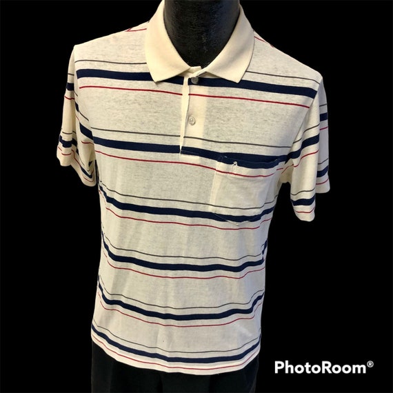 T-shirt Vintage Munsingwear Rayé - Patineur/surf - Années 90 - Taille L - Occasion Très Bon état