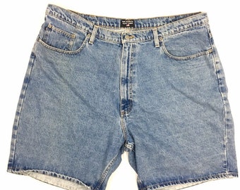 Vintage 90's Polo Ralph Lauren Men Blue Jeans DEMIN HiP HoP OG Baggy Streetwear Skater Shorts 42
