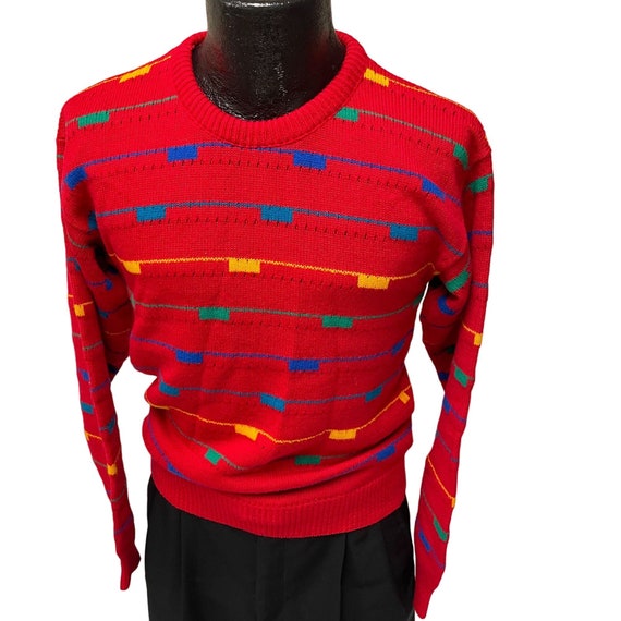 Vintage Trader Bay Red GEOMETRIC STRIPE Multicolo… - image 1