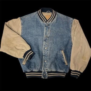 ジャケット・アウター 90s OLD GAP denim stadium jacket 古着通販】90s Old Gap フード付きデニムジャケット ボロ 雰囲気