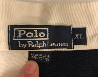 パンツ 90s polo by ralph lauren made in USA Vintage 80 90's Ralph Lauren USA NAUTICAL Blue Stripe Polo