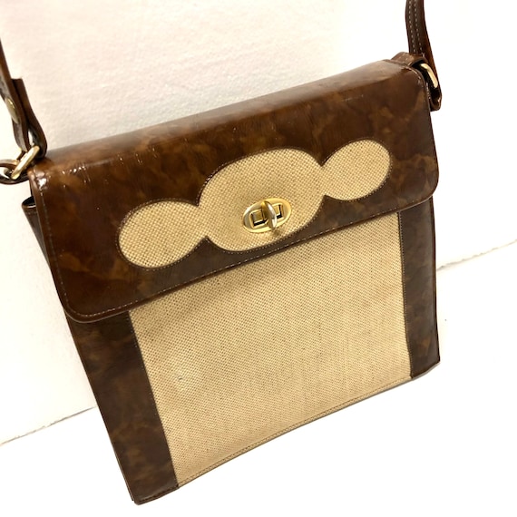 Vintage 60’s Naturalizer Hand Bag MOD 2 Tone Canv… - image 8