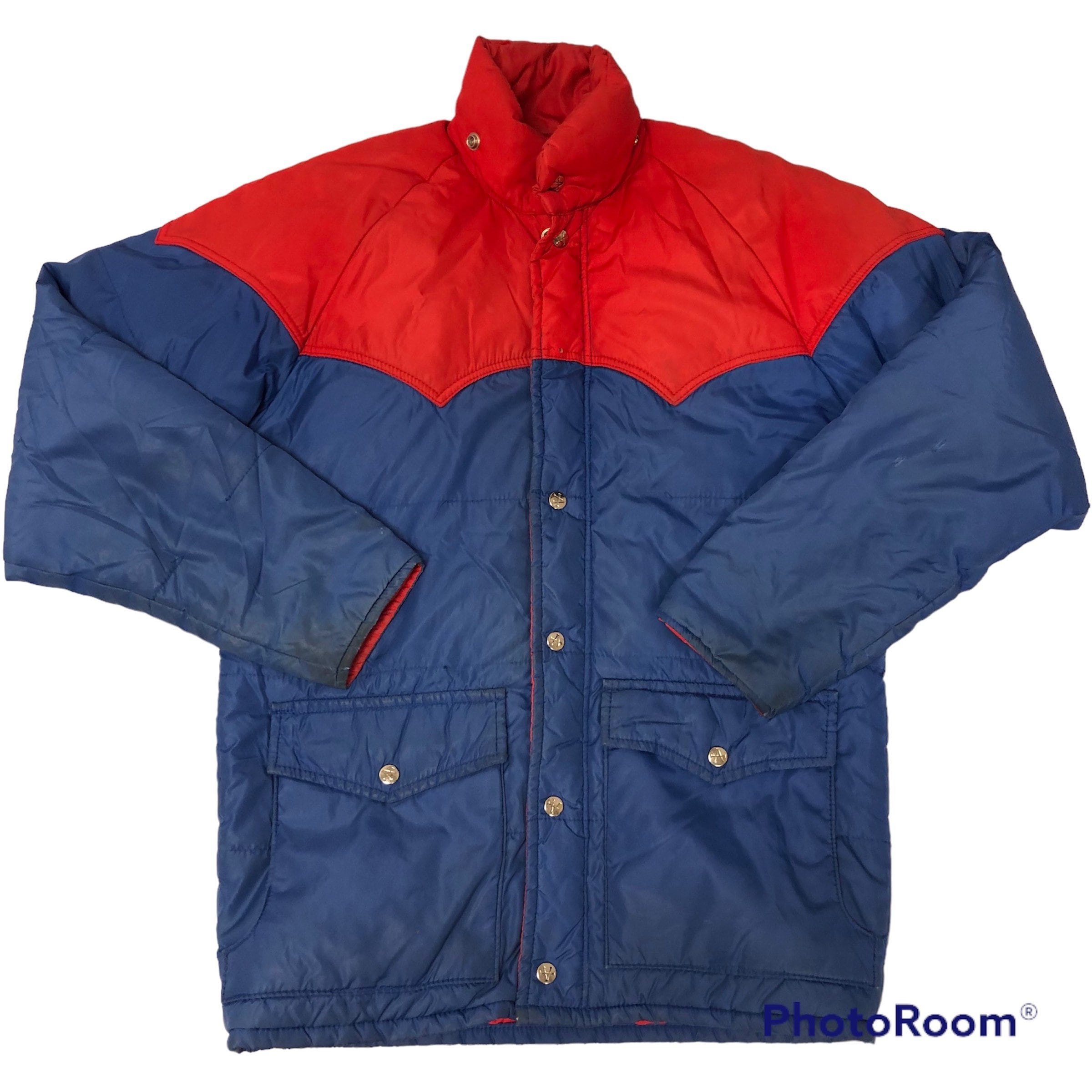 Vtg 70 80's Adventure Gear Men Red Blue Cowboy WESTERN Coat