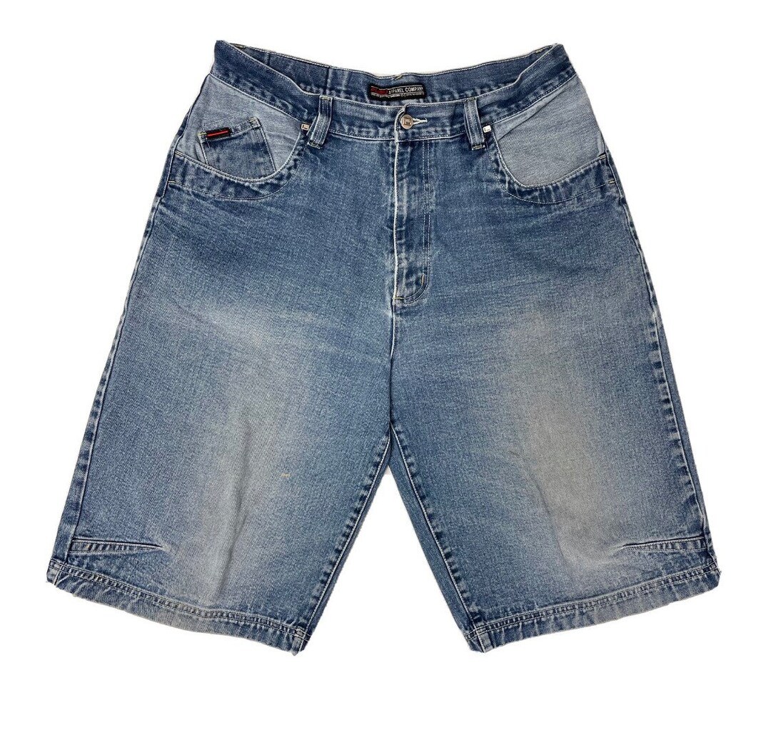 Vtg 90's Fubu Logo Men Denim Cargo Blue Jean Hip Hop Skater Baggy