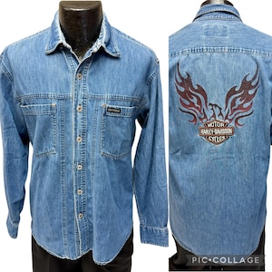 Denim Harley Shirt - Etsy