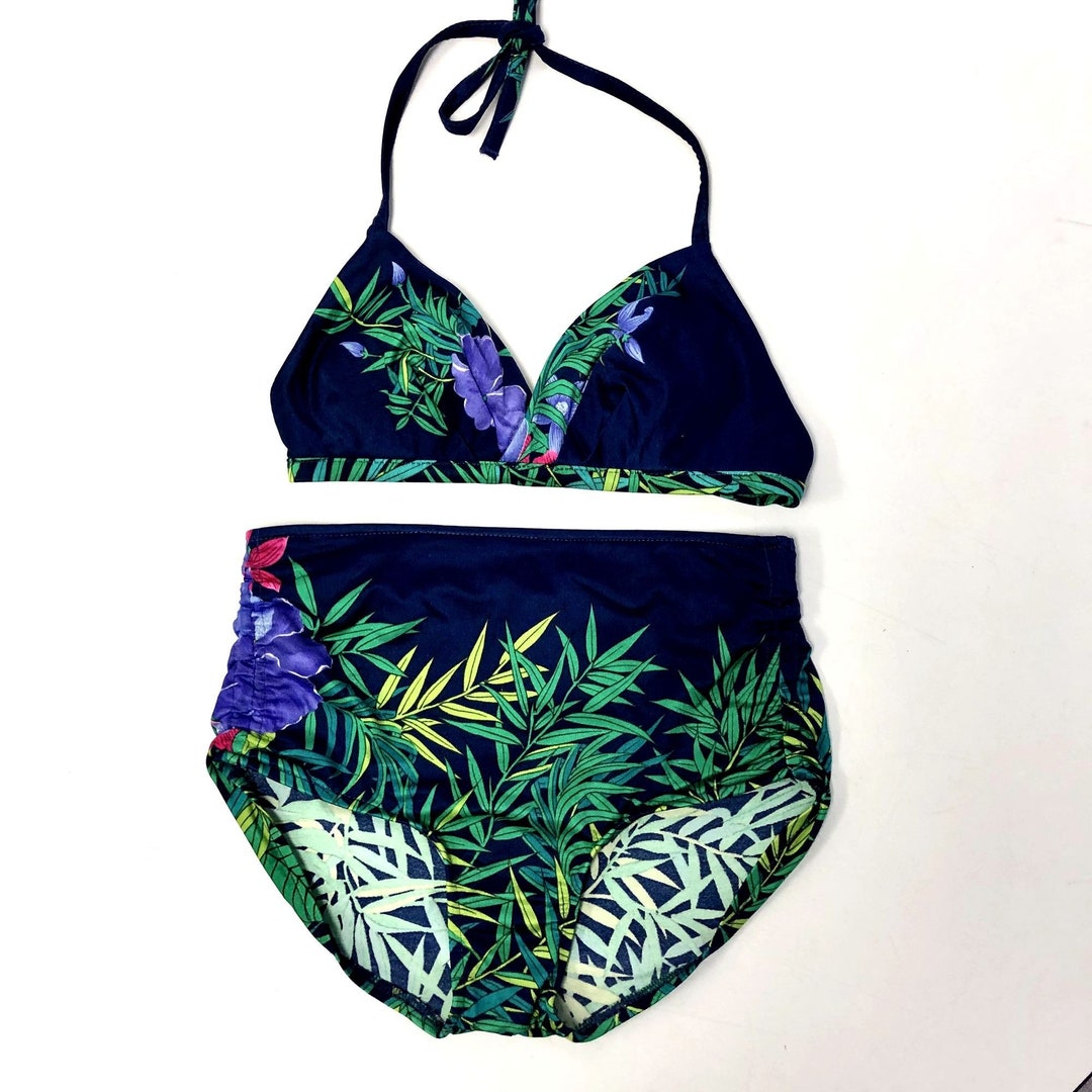 Vintage 60's Jantzen Swim Suit FLORAL Bikini Retro Mod Tropical HIGH