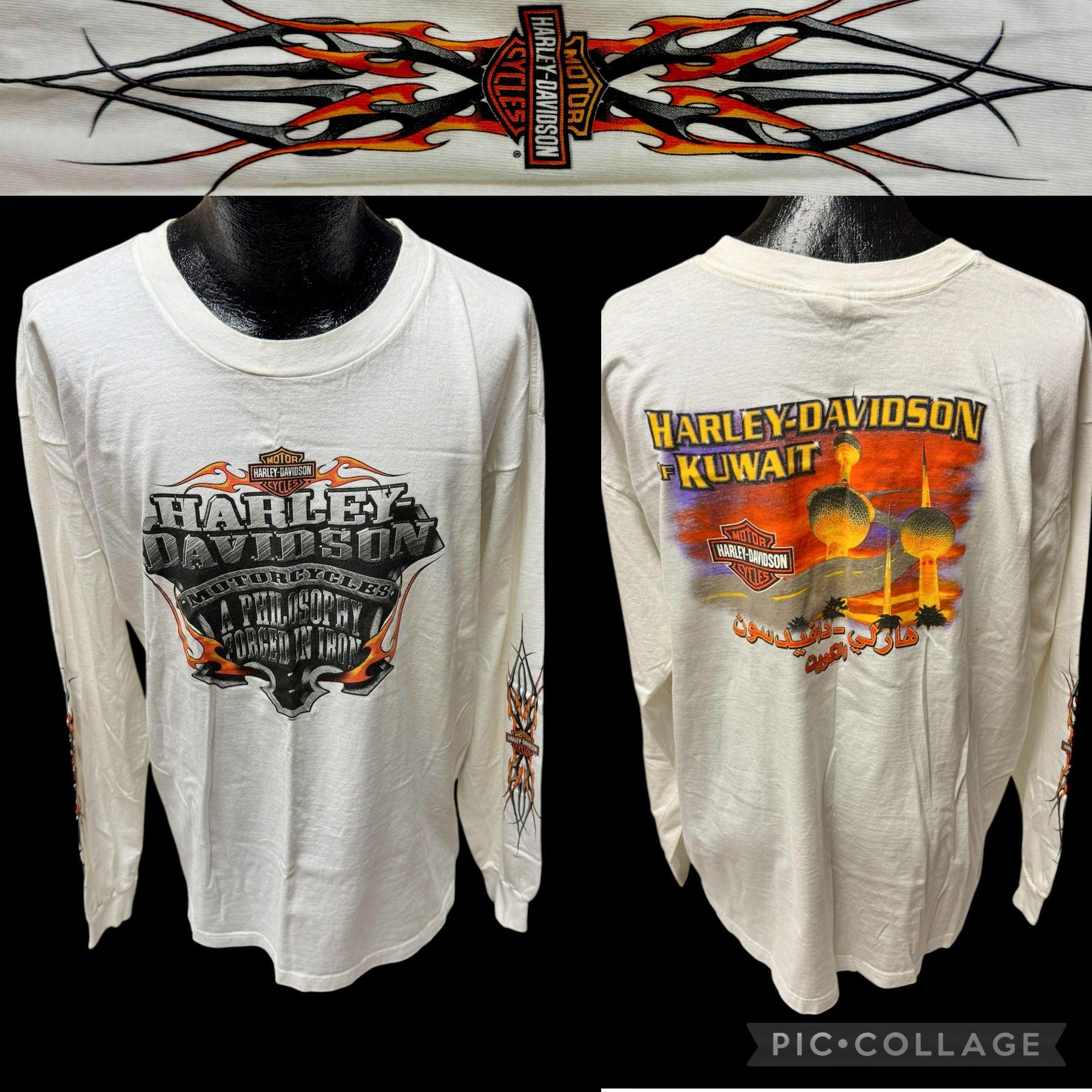 Vintage Y2K Harley Davidson KUWAIT Motorcycle FLAMES Philosophy
