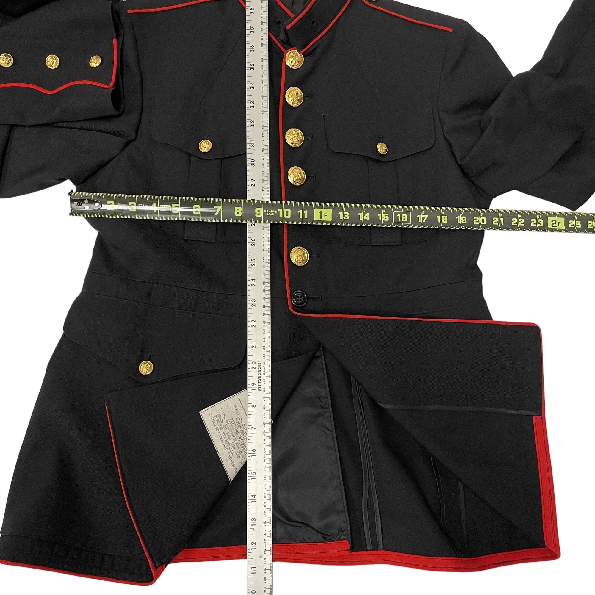Vintage 80's USMC Military Dress Blues Sport Coat Black Wool Vintage 80's USMC Military Dress Blues Sport Coat Black Wool
