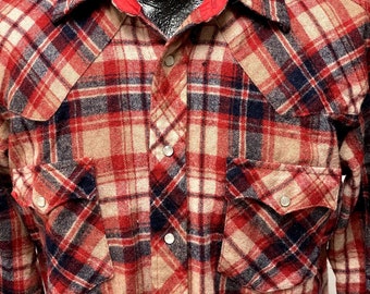 Vintage 60 80's Image Men Red Plaid Cowboy ROCKABILLY Western