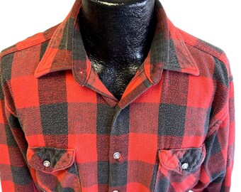 Vintage 50 60's Oshkosh B'gosh Men's BUFFALO PLAID Flannel