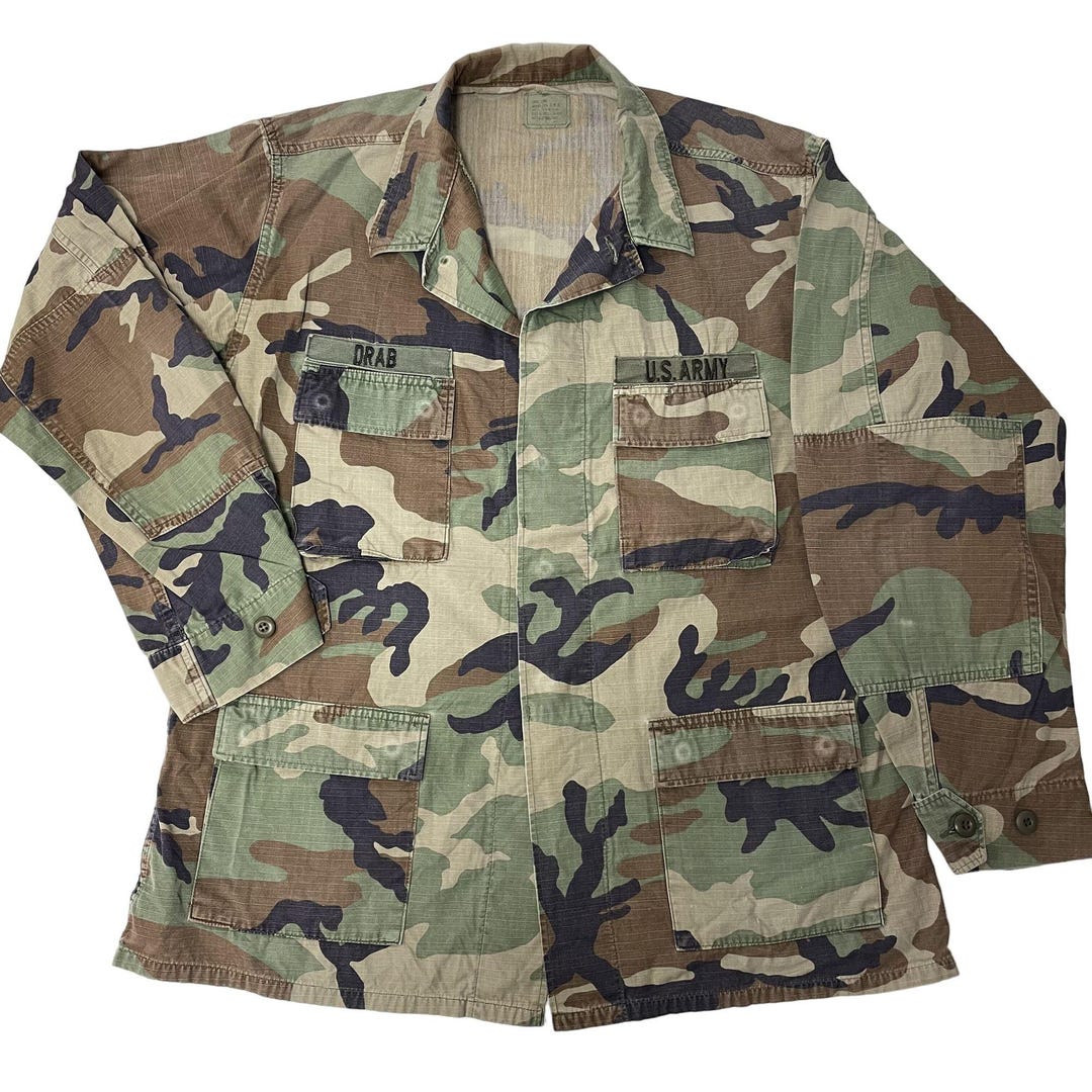 Vintage US Army Woodland Camo Chemise BDU pour