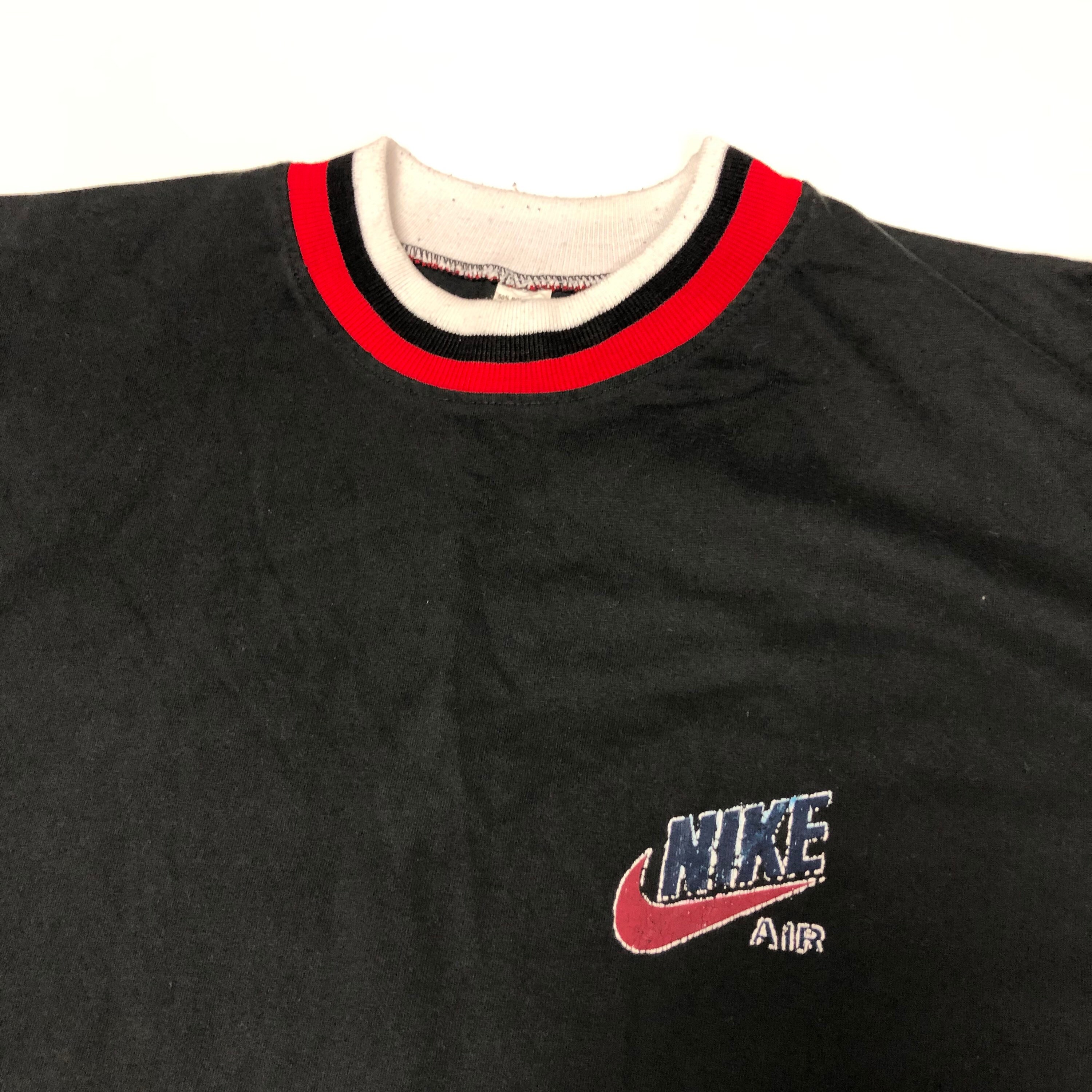 Vintage 80 90's NIKE AIR T-shirt Men Black Spell Out Logo