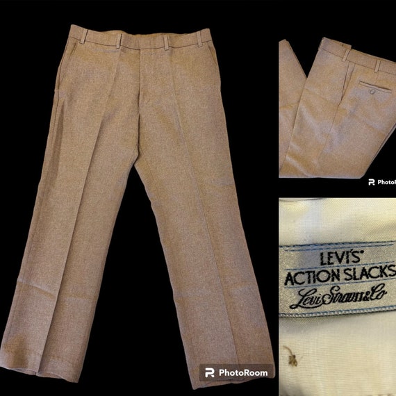 Vintage 70's Levi's Action Slacks Brown Mod Golf Pants Hippie BELL