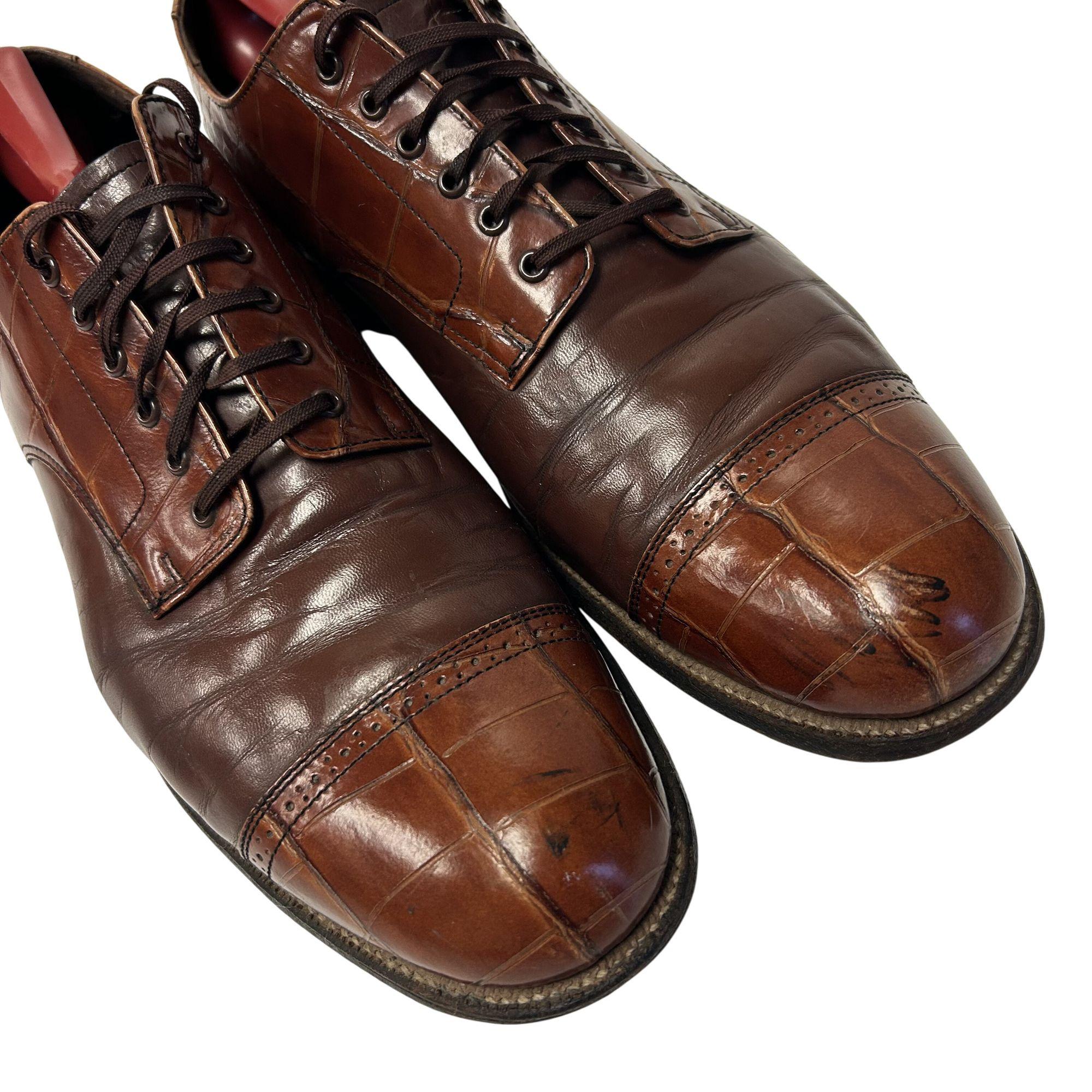 Stacy Adams Mens Brown Croc Print All Leather Oxford Dress Shoe - Nice! size 10 Amazon.com | Stacy Adams Trubiano Men main image 2