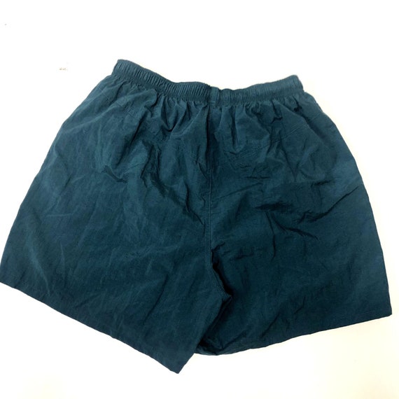 Vintage 90's Speedo Green NYLON Swim Trunks LOGO Athletic SURFER