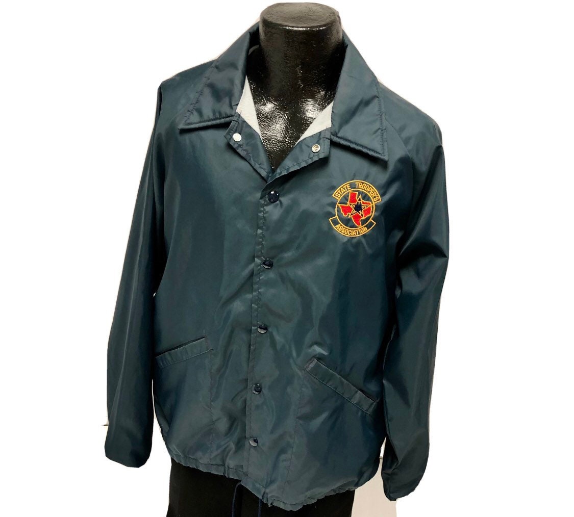 Vintage 70 80's Swingster Blue Nylon Police Cop Coat Texas Vintage 70 80's Swingster Blue Nylon Police Cop Coat Texas