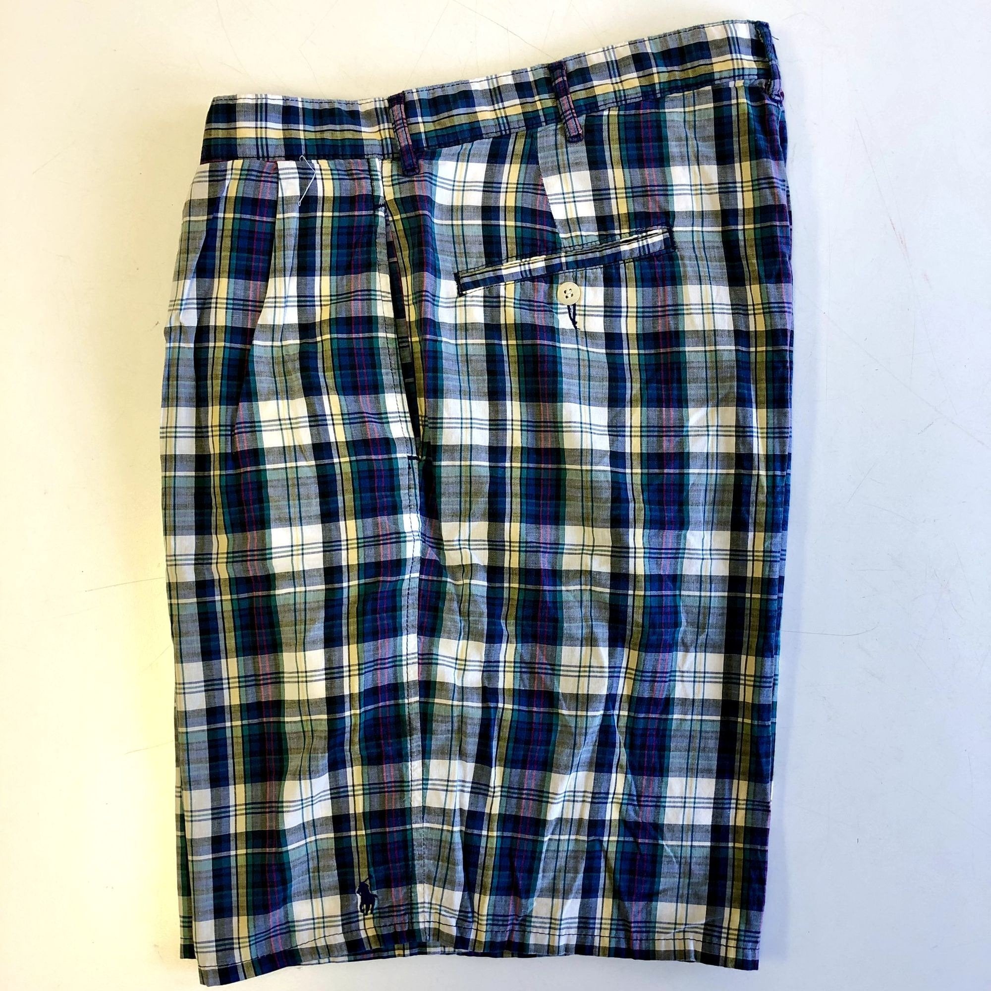 Vintage 80's Ralph Lauren PLAID Tartan POLO Logo Pony Casual