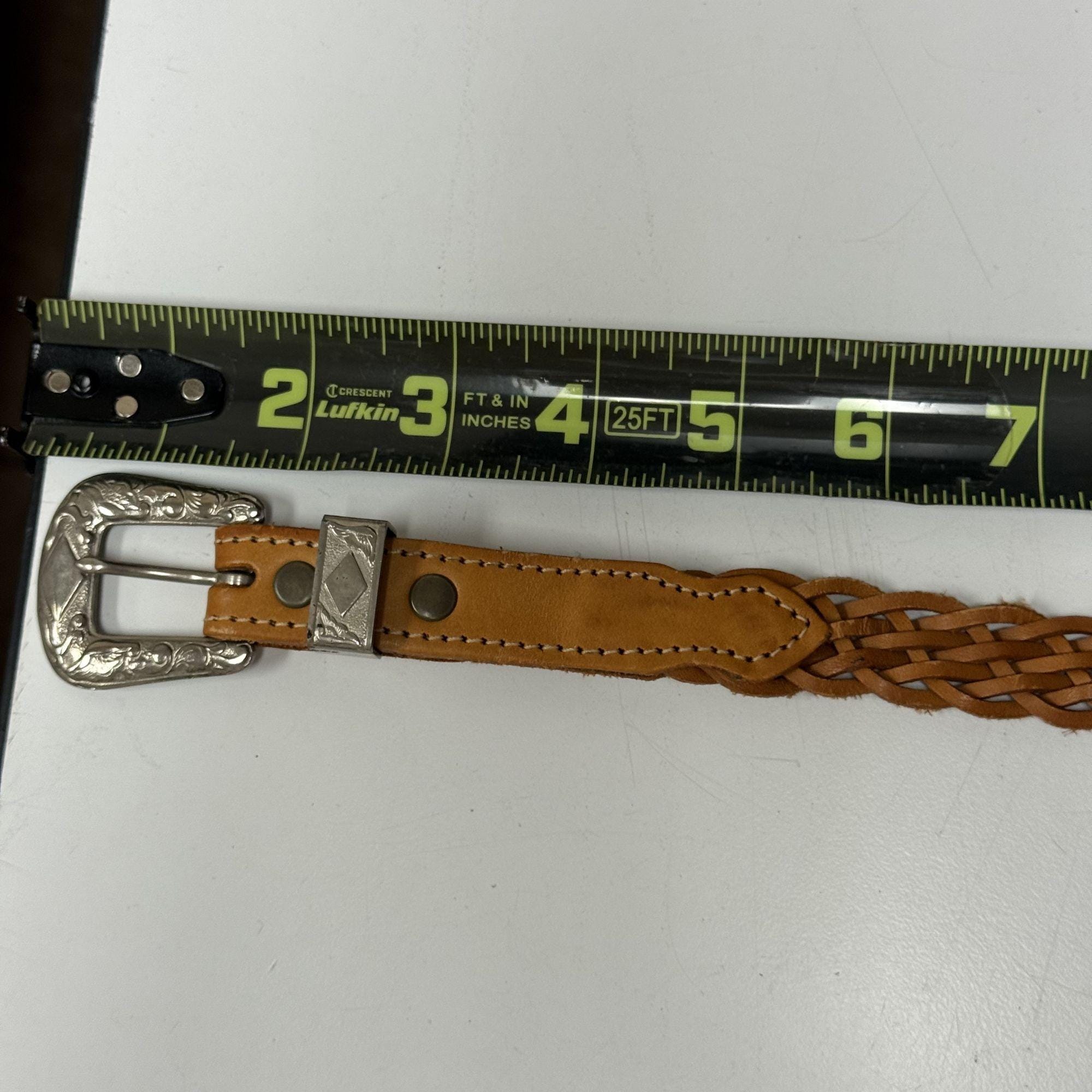 Vintage 1990 Silver Creek Leather Belt w Western Charm Attached Sz 26 Boho Silver Creek Belts for Women | eBay main image 3