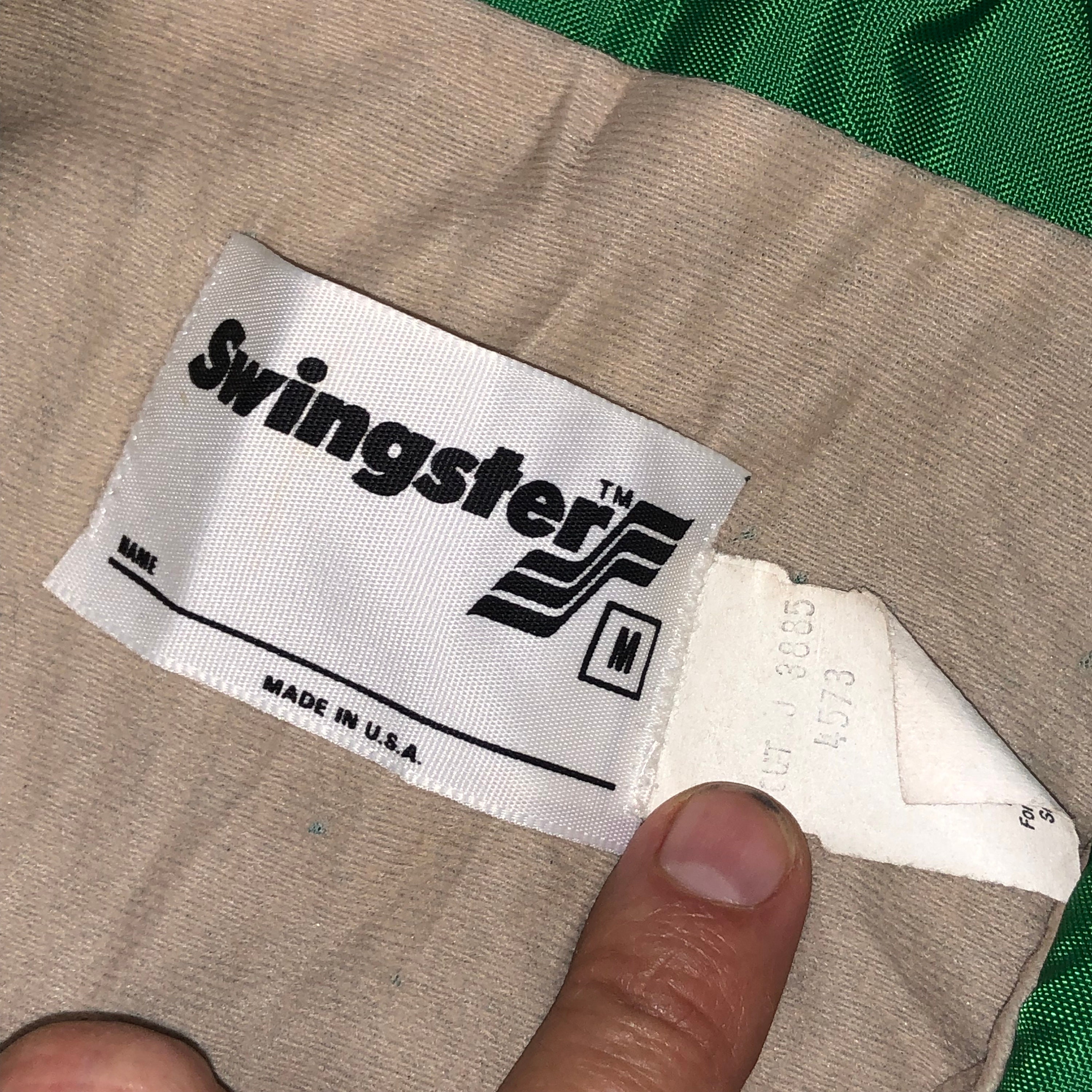 Vintage 70-80's Swingster Men Shiny Green Pioneer SEED Nylon Vintage 70-80's Swingster Men Shiny Green Pioneer SEED Nylon