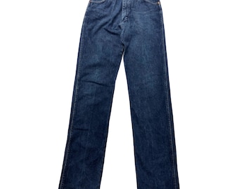 Vintage 80's Wrangler USA Made COWBOY CUT Blue Jeans Ranch Worn Denim Pantalones 32/38