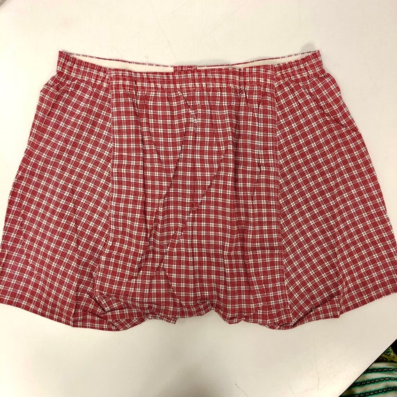 NOS New Vtg 60's Hanes Men Red PLAID Check Cotton BOXER