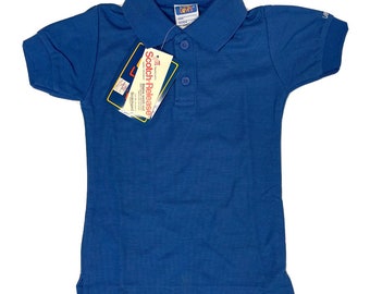 NWT New vintage 90's RARE Little Levi’s Logo brodé Royal Blue Toddler Kids Short Sleeve Polo Shirt 4 4T