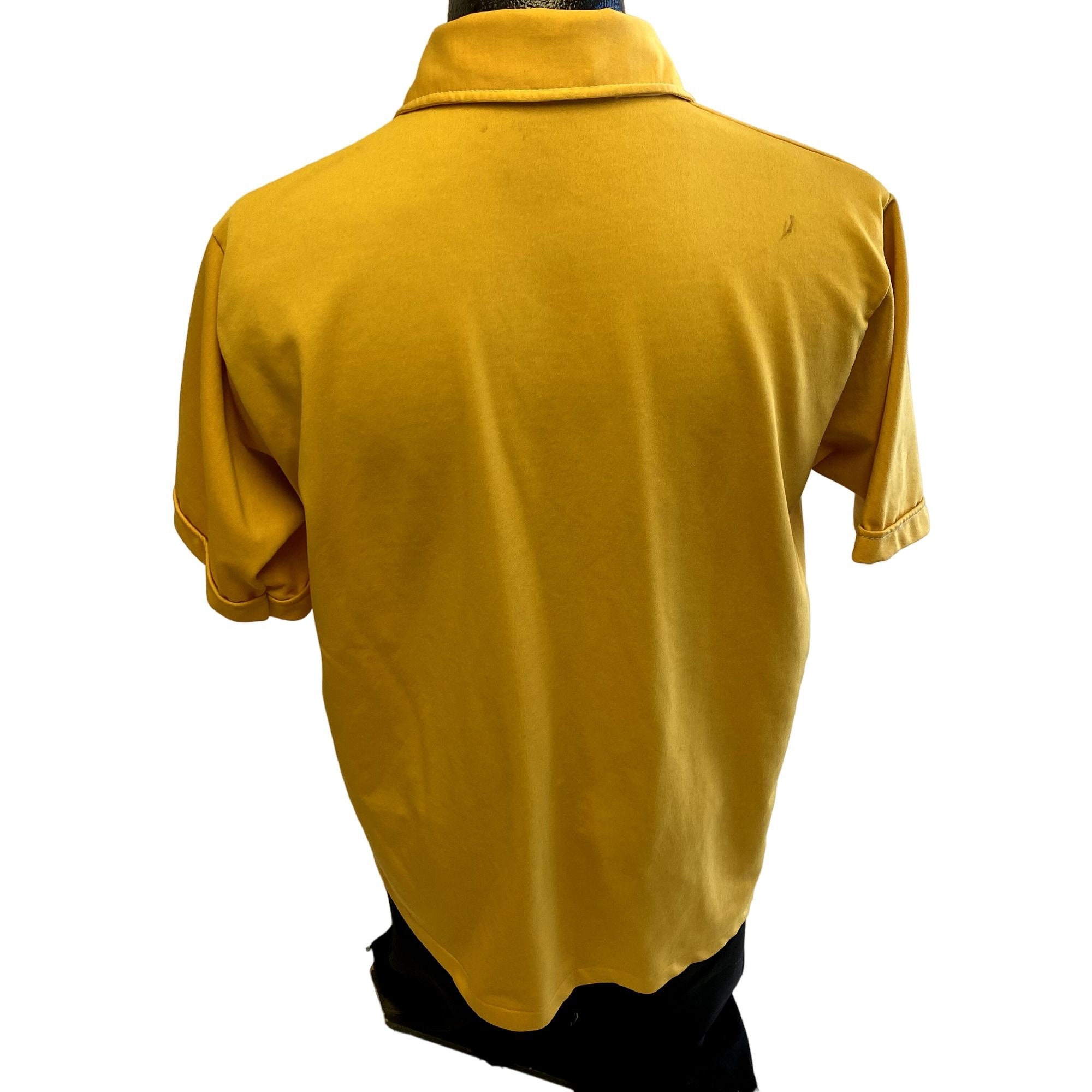 Vintage 70's Munsingwear Men Gold Mustard Disco Button up