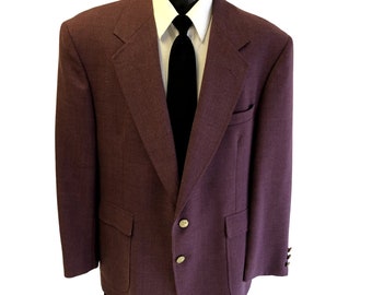 Vtg Cross Winsor Plum Purple Sport Coat Tropical Summer Jacket Wool Blend Blazer