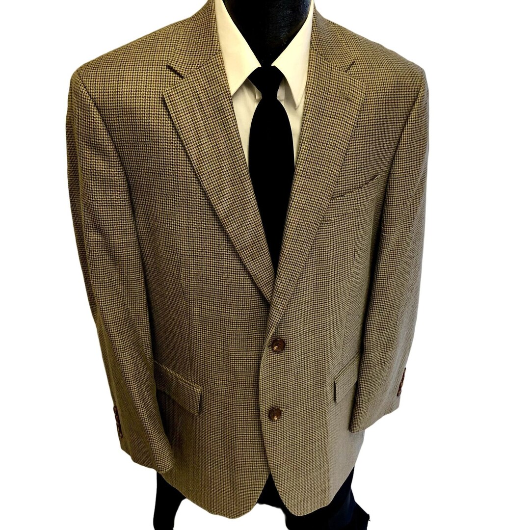 Vintage Ralph Lauren Men's Gold Sport Coat HOUNDSTOOTH Etsy