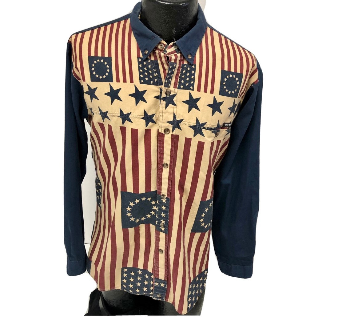 Vintage 90's Mo Betta USA Flag Cowboy Western GARTH Color Vintage 90's Mo Betta USA Flag Cowboy Western GARTH Color