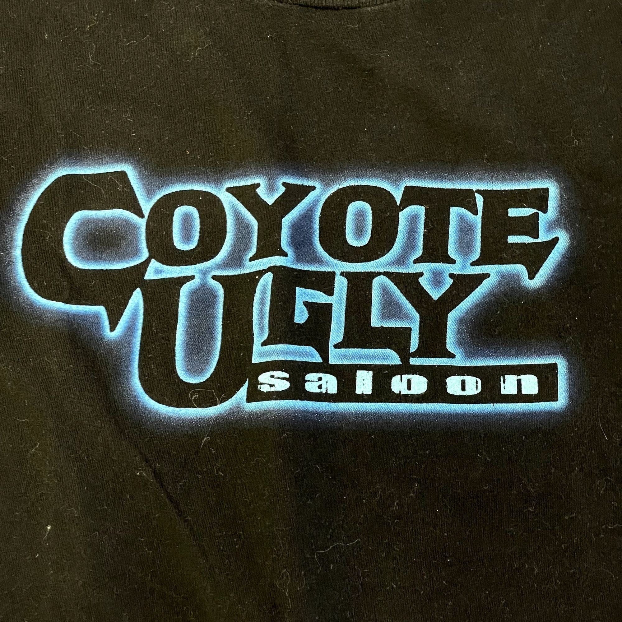 Vintage 90's Black Neon COYOTE UGLY Saloon Don't Just Get Drunk T