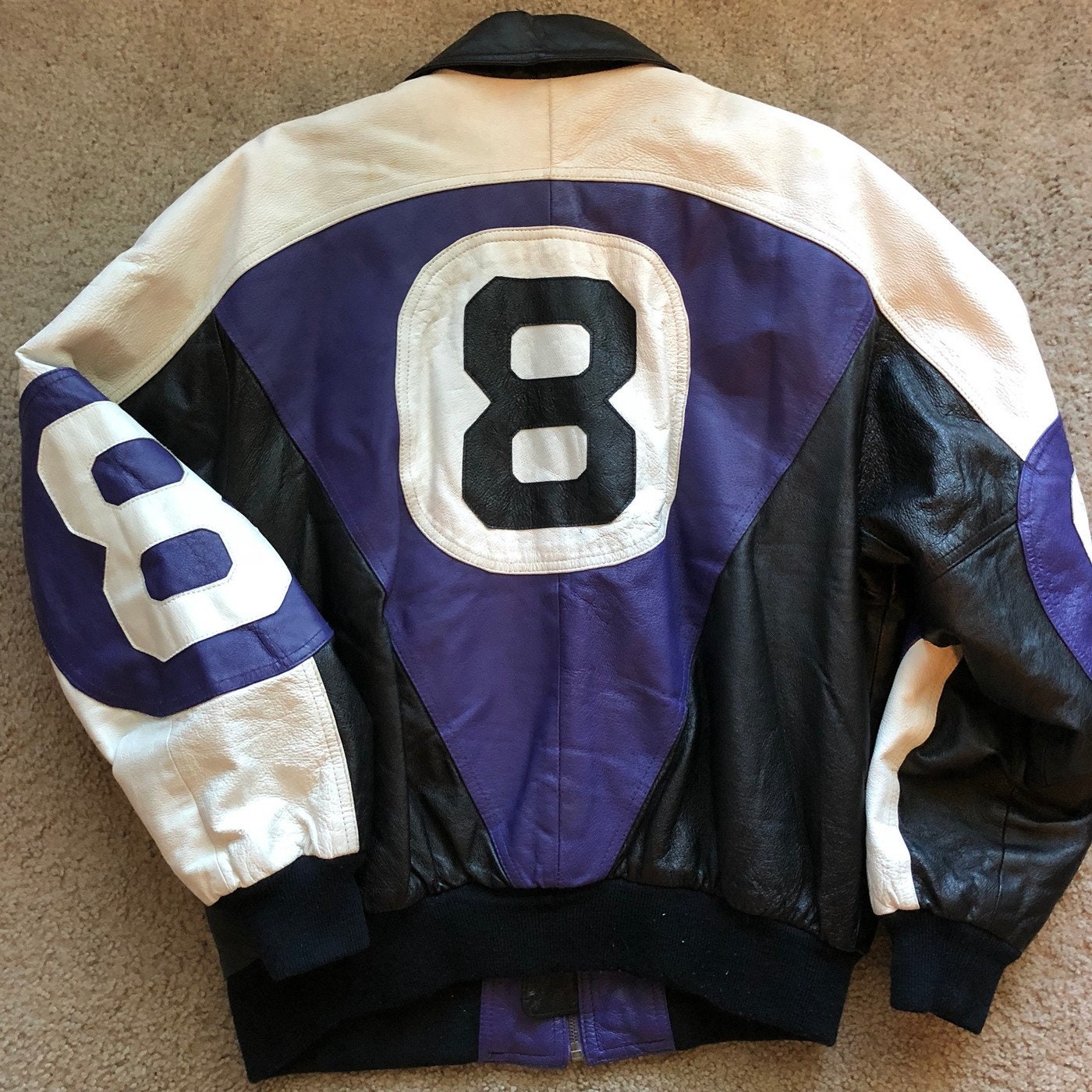 8 ball leather sales coat