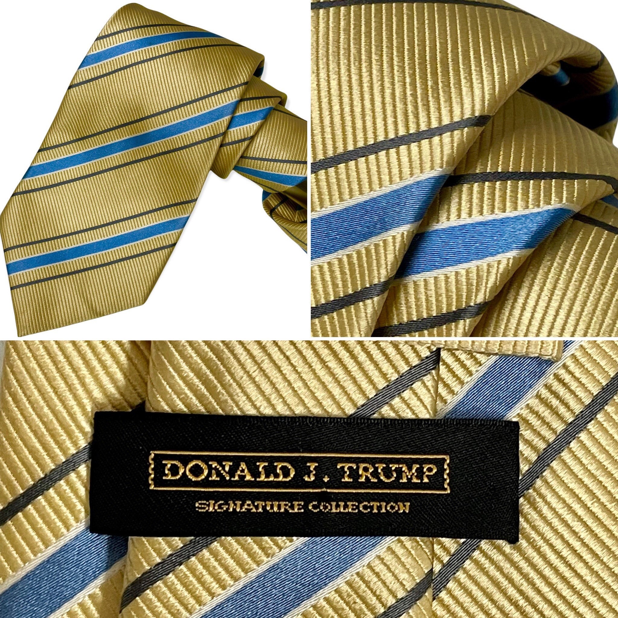 primer ministro sitio Marinero Donald J Trump Firma Hombres ORO Tejido REPP Corbata gruesa de - Etsy México