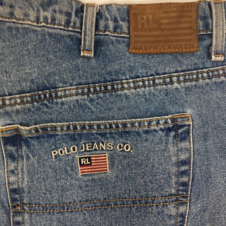Vintage 90's Polo Ralph Lauren Men Blue Jeans DEMIN Hip Hop OG