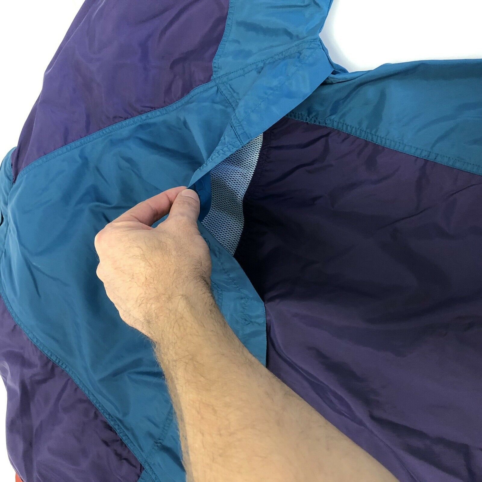 Vintage 80 90's Nike Men Purple Blue Color Block Windbreaker Vintage 80 90's Nike Men Purple Blue Color Block Windbreaker
