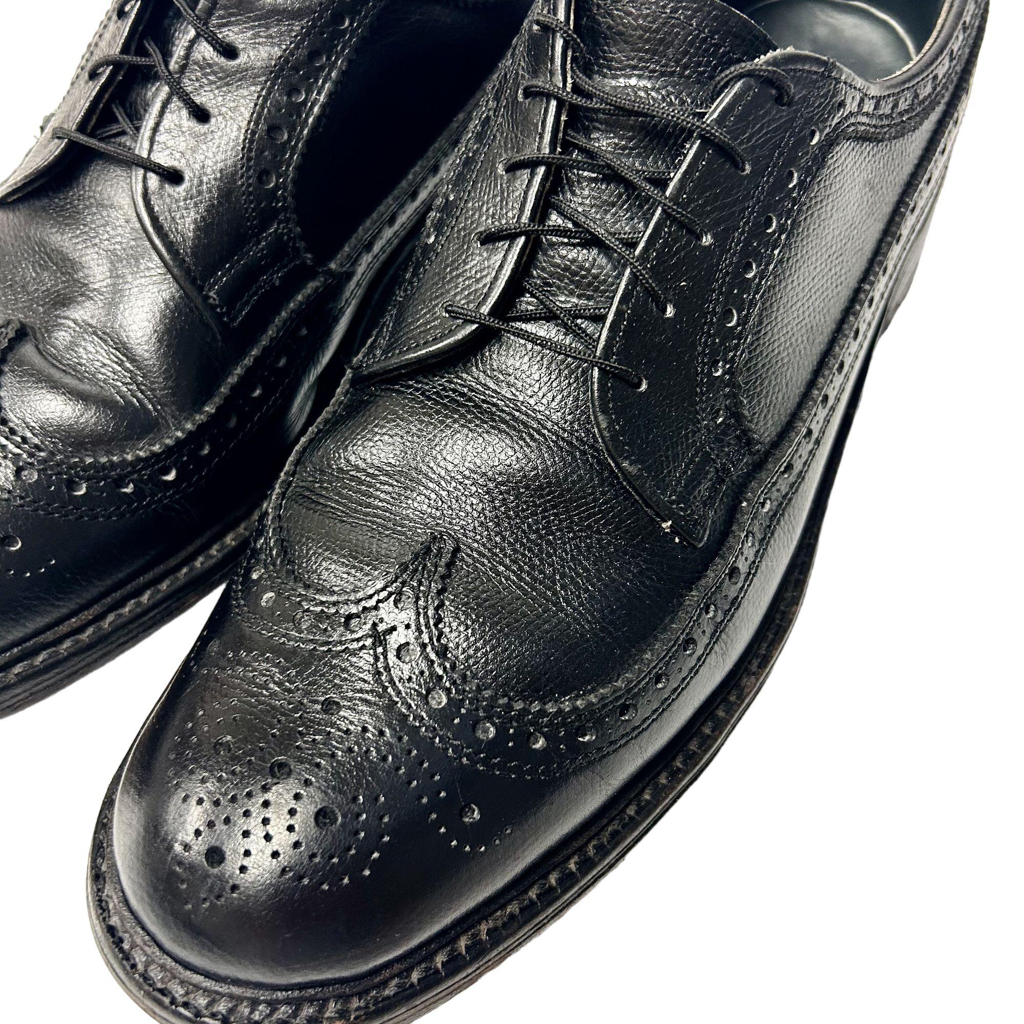 Tom McCann Shoes Mens Size 10.5 C Black Wingtip Brogue Leather Oxford Dress Thom McAn Bootmaster Longwings | vcleat main image 3