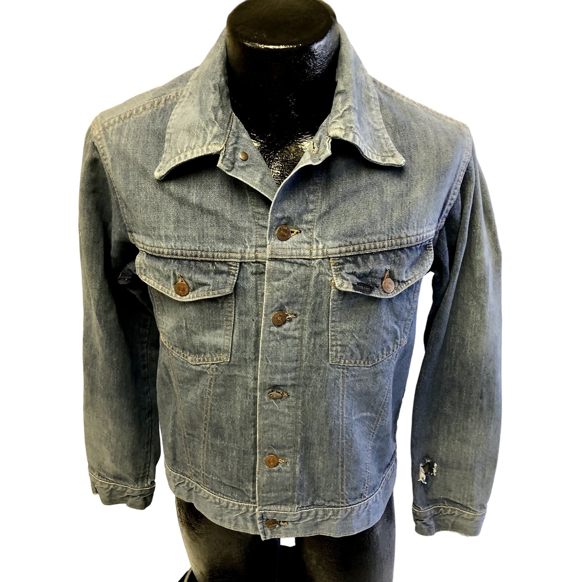 Vintage 50 60's Sears ROEBUCKS Blue Jean Coat SELVEDGE Denim
