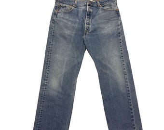 Vintage 80's Levis 501 XX Men's Distressed Blue Jeans BUTTON FLY