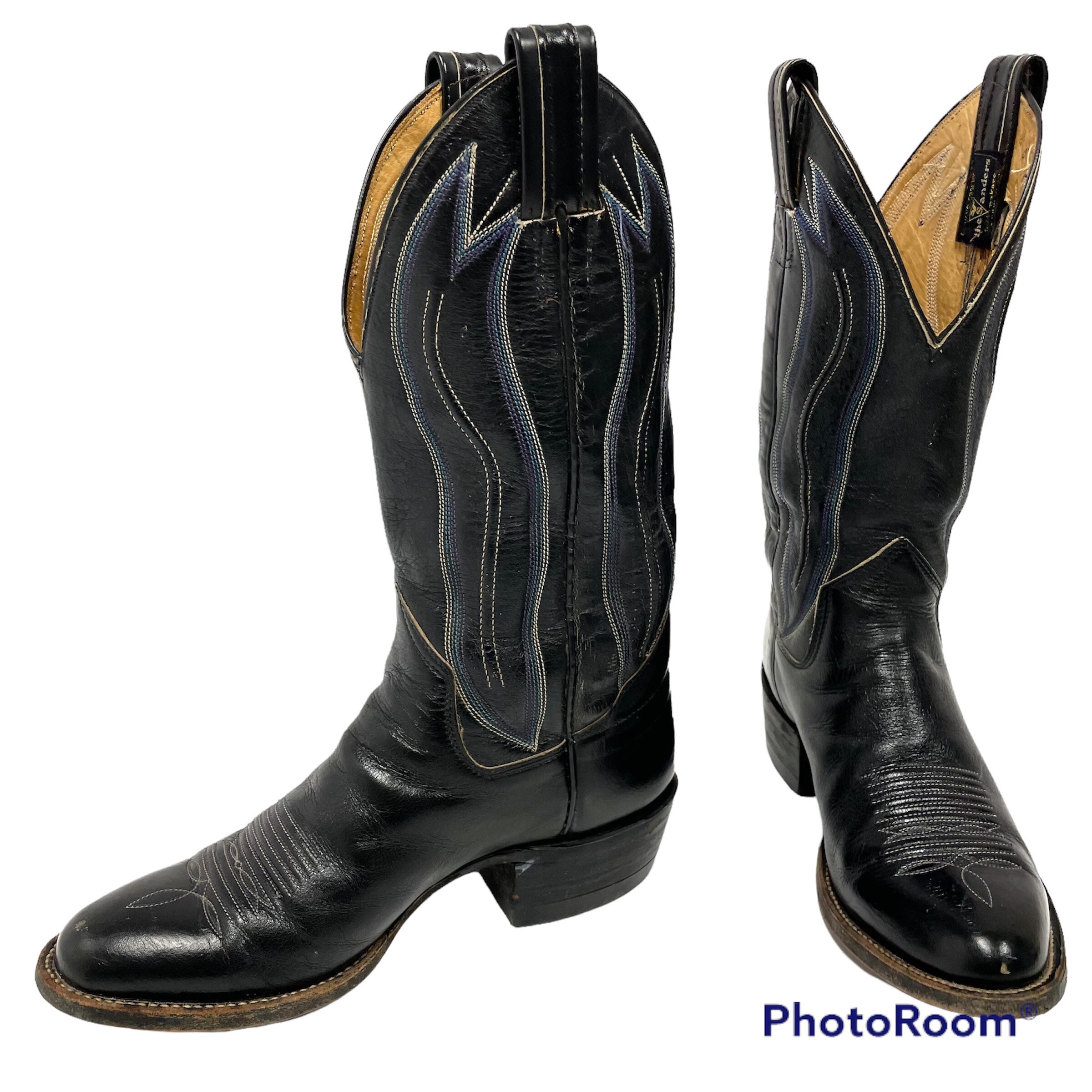 Black Leather Cowboy Western 